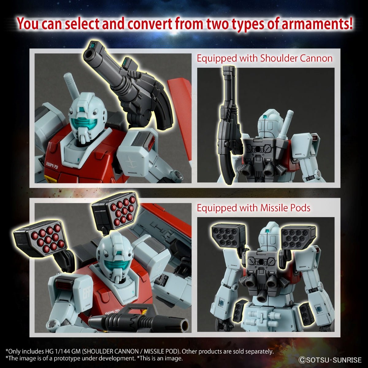 Gunpla HG 1/144 - RGM - 79 GM (Shoulder Cannon / Missile Pod) - MEKA NEKO