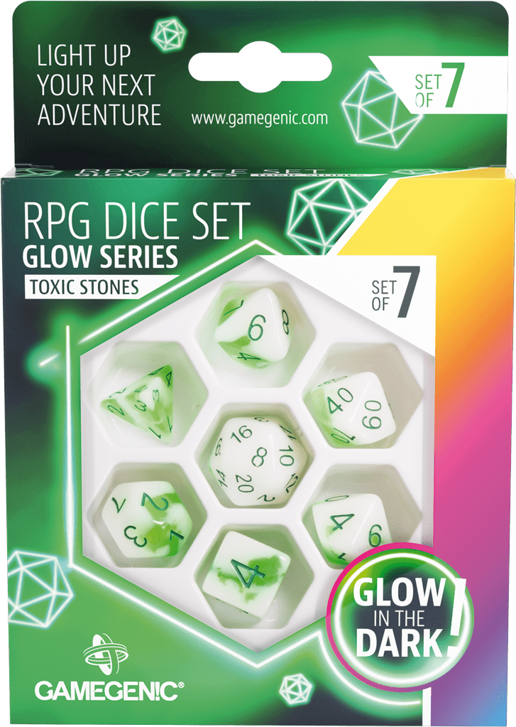 Glow Series - Set de 7 dés : Venom Stones - MEKA NEKO