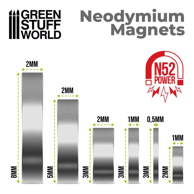 Green Stuff World - Aimants Néodymes 5x2mm - MEKA NEKO
