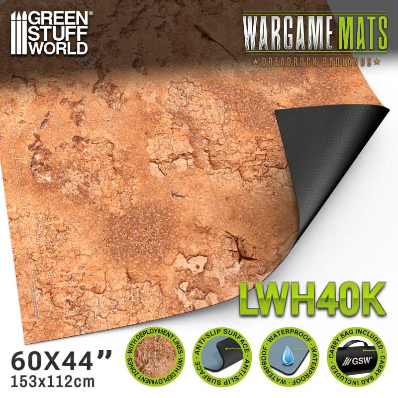 Green Stuff World - Tapis de Wargame : Dreadrock Badlands - MEKA NEKO