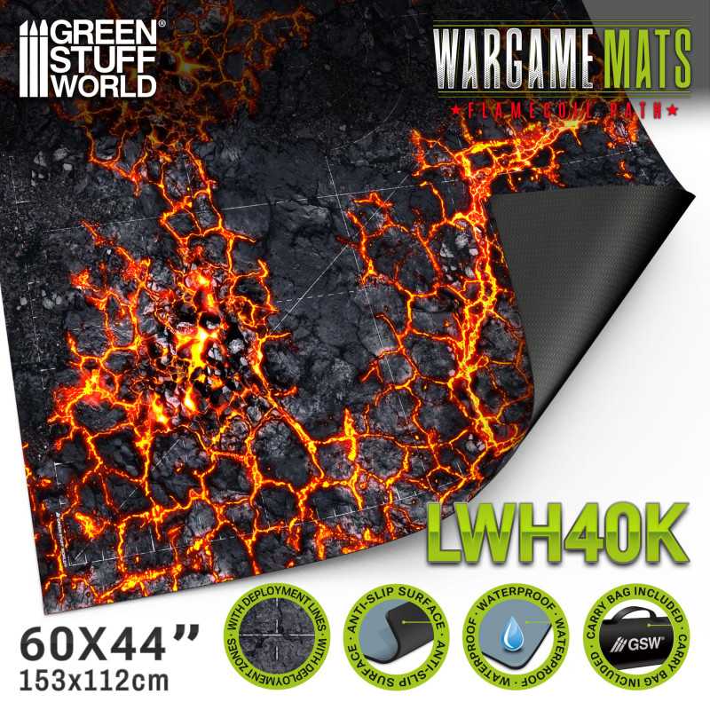 Green Stuff World - Tapis de Wargame : Flamecoil Path - MEKA NEKO