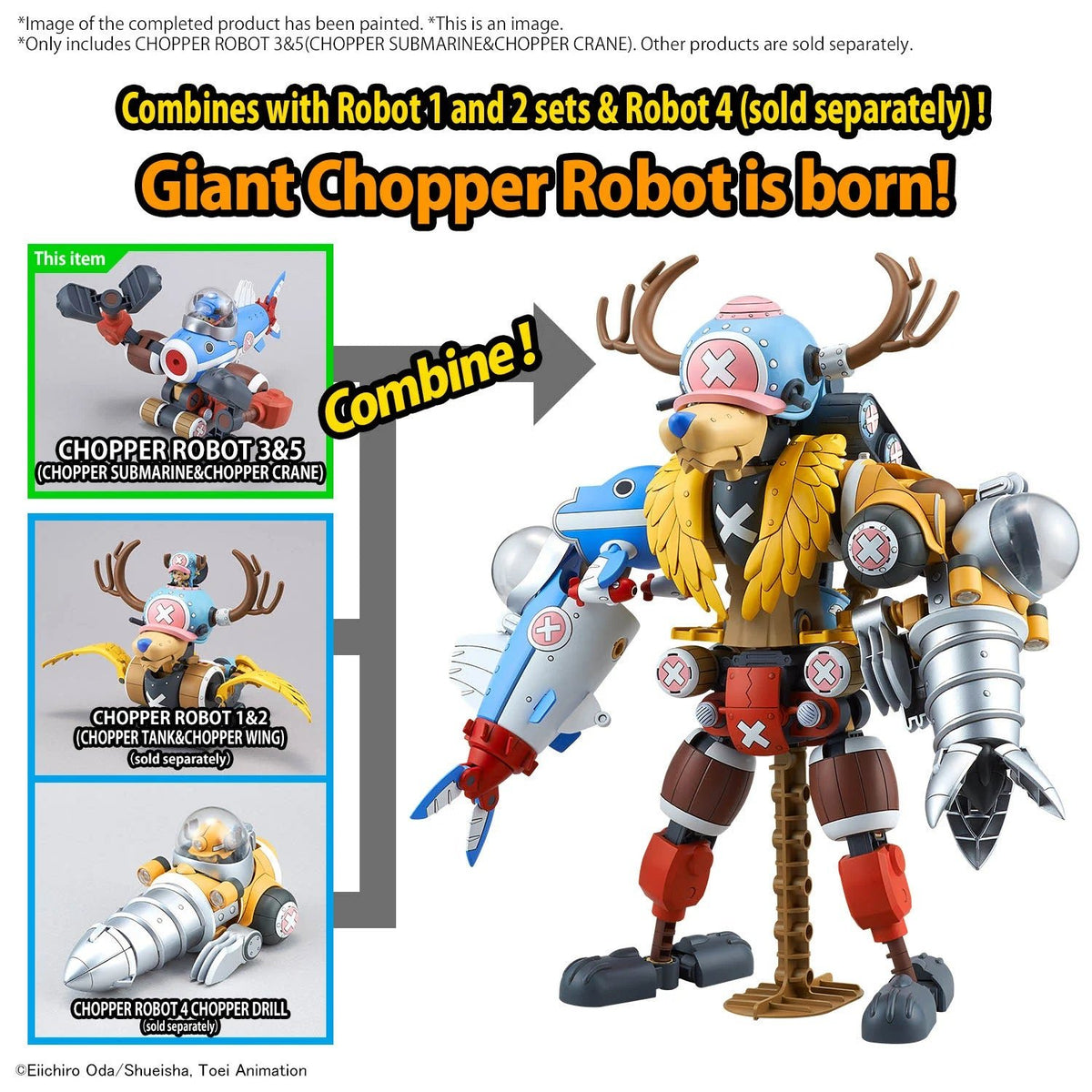 MK One Piece : Chopper Robot 3 & 5 Submarine & Choper Crane - MEKA NEKO