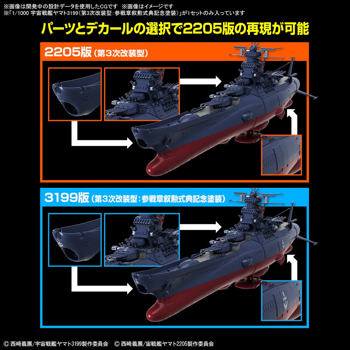 Model Kit 1/1000 Yamato Space Battleship - MEKA NEKO