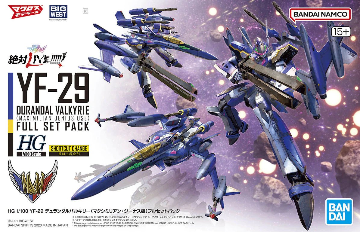 Model Kit Macross HG 1/100 - YF - 29 Durandal Valkyrie Full Set - MEKA NEKO